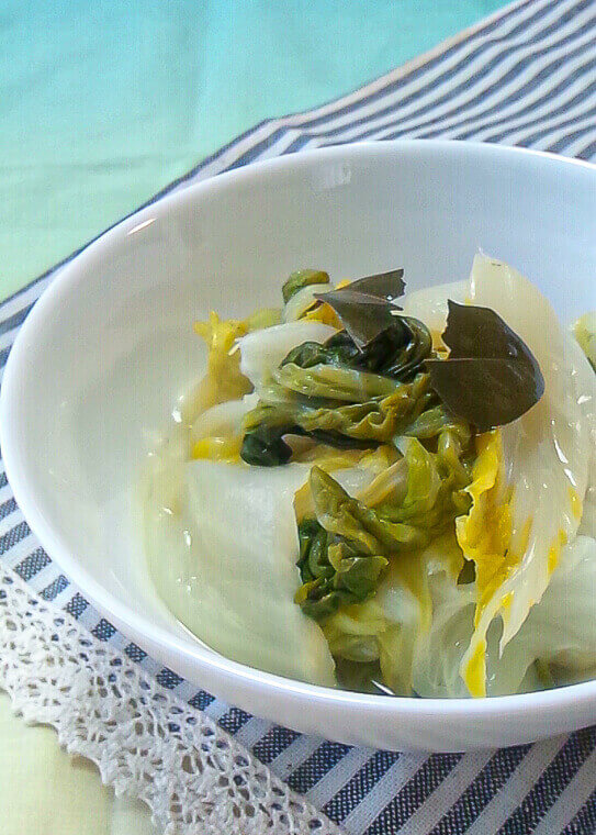 レシピ 白菜のシンプルローリエ煮 ハーブを使った減塩副菜 Mi Rin S みーりんず